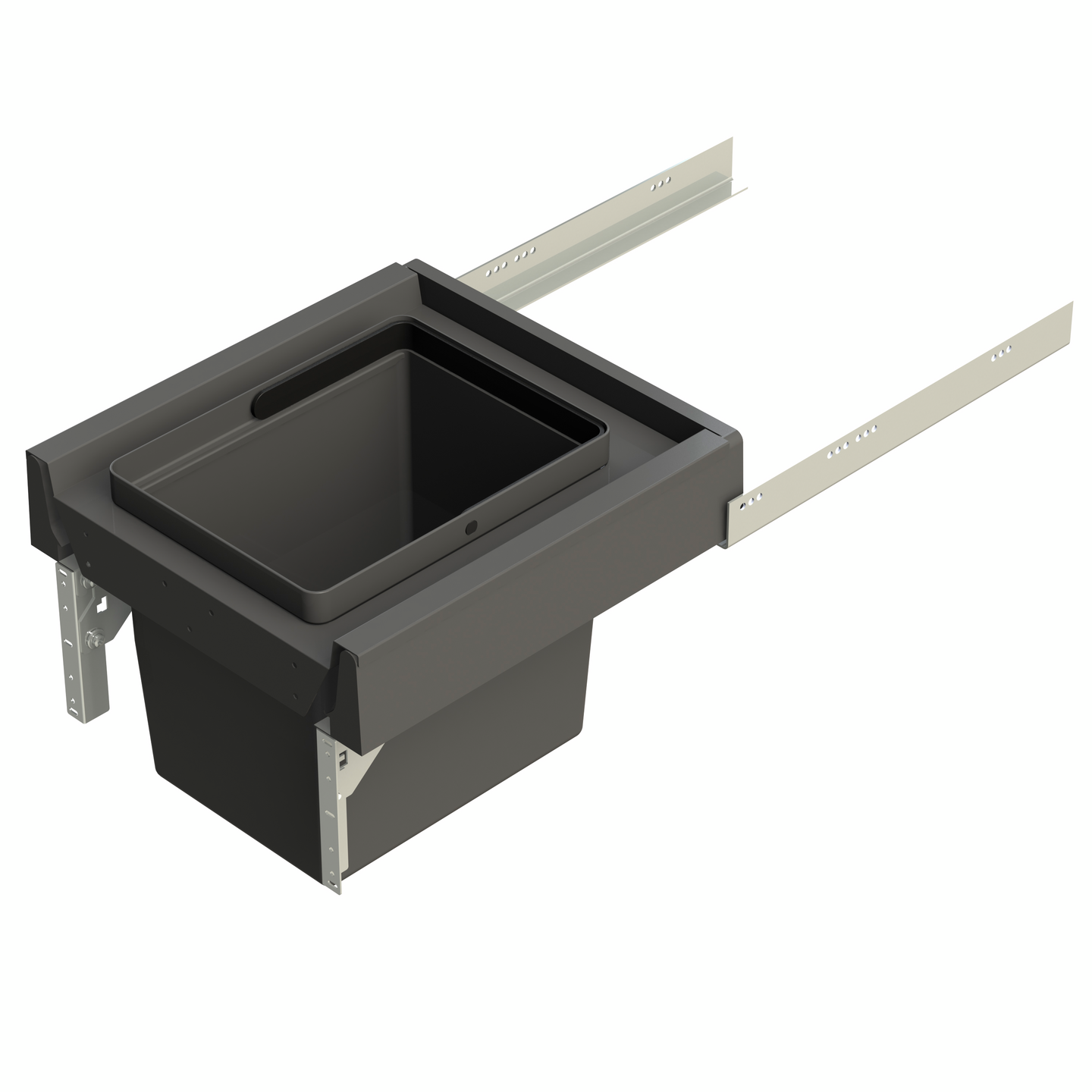 Jätelajittelukehys + 1 sanko LM 704/R Lux antrasiitti 366-369x400mm